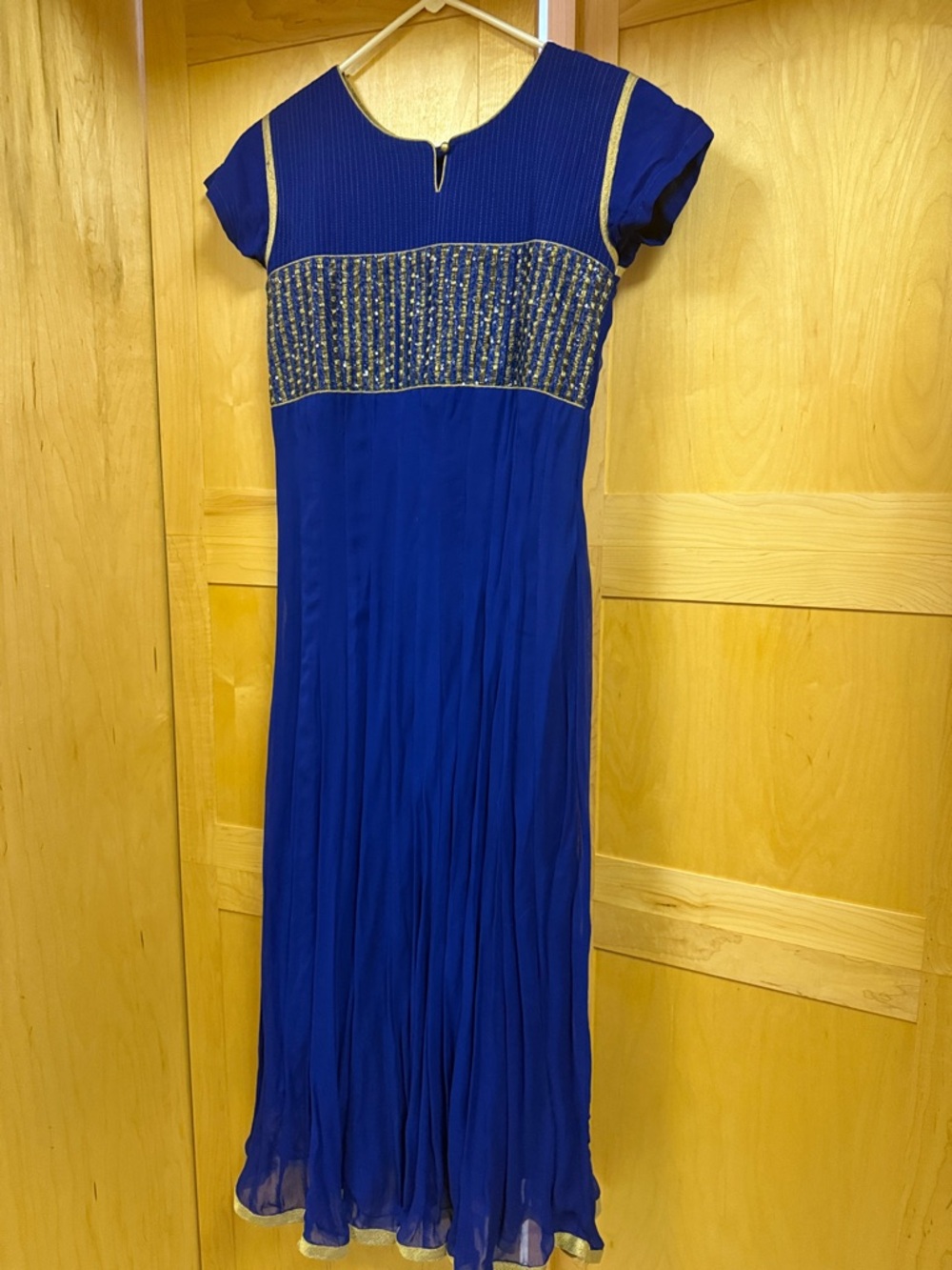 Elegant Blue Embellished Anarkali Dress